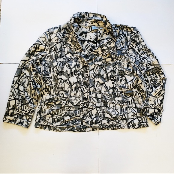 Chico’s black and white button up Jacket - Picture 1 of 5